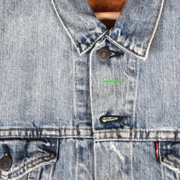 Levi's Light Distressed Wash Denim Trucker Jean Jacket Large - Picture 11 of 11